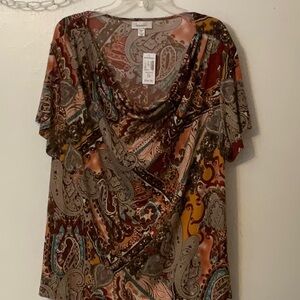 dressbarn Multicolor Paisley Blouse
